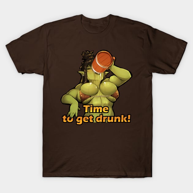 orc girl drinking beer stiker T-Shirt by GAlexV